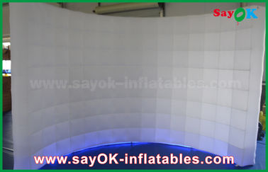 Inflatable Led Photo Booth White Durable Curved Inflatable Lighting Tent For Promotion / Advertising