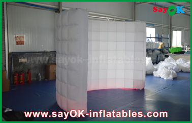 Inflatable Led Photo Booth White Durable Curved Inflatable Lighting Tent For Promotion / Advertising