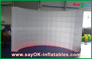 Inflatable Led Photo Booth White Durable Curved Inflatable Lighting Tent For Promotion / Advertising