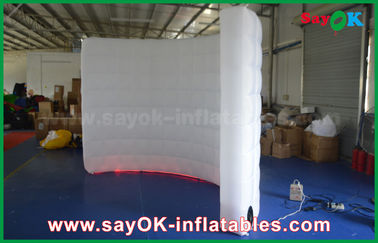 Inflatable Led Photo Booth White Durable Curved Inflatable Lighting Tent For Promotion / Advertising