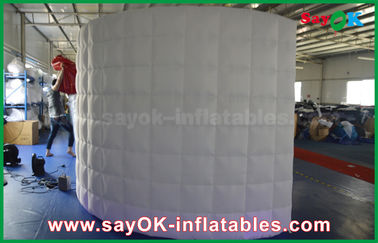 Inflatable Led Photo Booth White Durable Curved Inflatable Lighting Tent For Promotion / Advertising