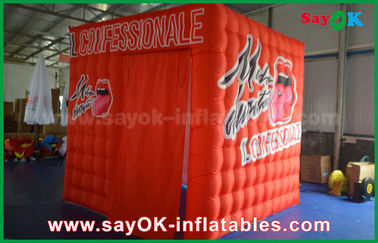 Inflatable Party Tent Custom Red Event Decoration Inflatable Lighting Photo Booth Tent For Rental