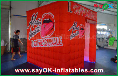 Inflatable Party Tent Custom Red Event Decoration Inflatable Lighting Photo Booth Tent For Rental