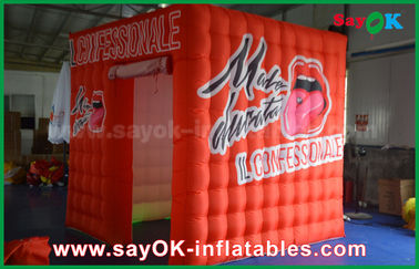 Inflatable Party Tent Custom Red Event Decoration Inflatable Lighting Photo Booth Tent For Rental