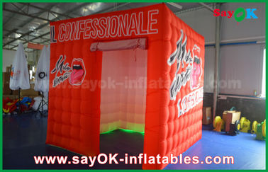 Inflatable Party Tent Custom Red Event Decoration Inflatable Lighting Photo Booth Tent For Rental