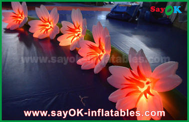 White Lily Flower Chain Outdoor Inflatable Decorations Oxford Cloth For Wedding