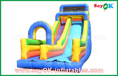 Inflatable Jumping Bouncer / Safety PVC Tarpaulin Inflatable Bouncer Slide Yellow / Blue Color For Playing