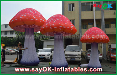 190T Nylon Red 2 - 5 M Mushroom Inflatable Led Light For Advertising / Decoration