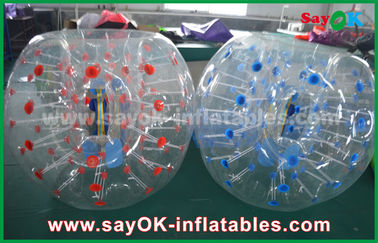 Soccer Inflatable Games Transparent Red / Blue Large Inflatable Sports Games Bubble Soccer 1.5m For Camping