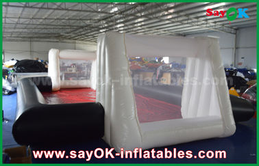 0.55mm PVC Custom White / Black Inflatable Soccer Field Commercial Grade Inflatables