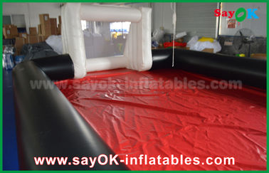 0.55mm PVC Custom White / Black Inflatable Soccer Field Commercial Grade Inflatables