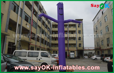 Dancing Inflatable Man Custom Green / Purple Guy Sky Inflatable Blow Up Dancing Man With Bottom Blower