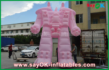 Pink Oxford Cloth / PVC Inflatable Robot For Outside Advertising Products