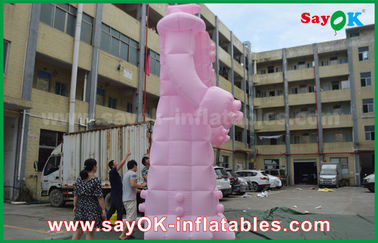 Pink Oxford Cloth / PVC Inflatable Robot For Outside Advertising Products