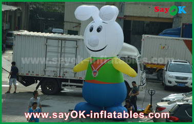 210D Oxford Cloth Lovely Rabbit Inflatable Cartoon Characters For Promotion