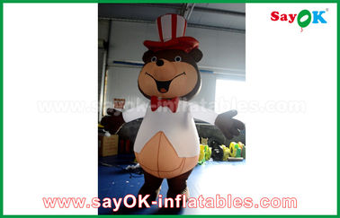 Cartoon Characters For Birthday Parties White Yellow Inflatable Model Cows / Bear Shaped For Amusement Park