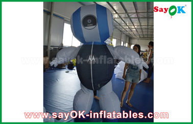 Custom 2mH Oxford Cloth Robot Custom Inflatable Products Blue For Advertising