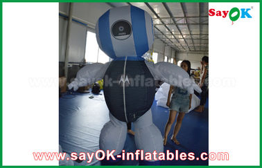 Giant Inflatable Robot Custom 2mH Oxford Cloth Robot Custom Inflatable Products Blue For Advertising