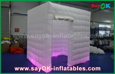 Inflatable Photo Studio 1 Door 2.5m Custom Black / White Inflatable Photo Booth With LED Light Oxford Cloth