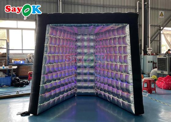 Oxford Portable Inflatable Photo Booth Studio Tent Backdrop Black LED Inflatable Cube V Shaped Enclosure