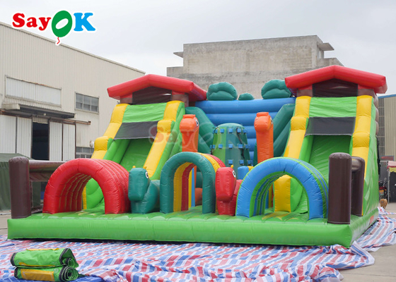 Funny Inflatable Theme Park Bouncer Slide Trampoline For Kids Commercial Indoor Playground Equipment