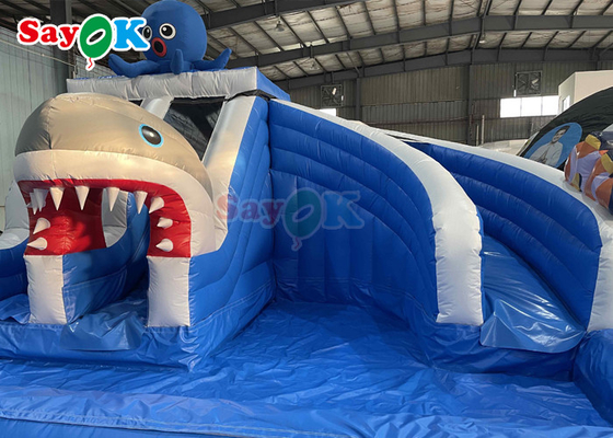 Shark theme Commercial Inflatable Air Bouncer Castle With Dry Slide