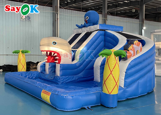 Shark theme Commercial Inflatable Air Bouncer Castle With Dry Slide