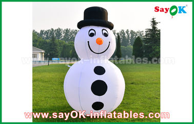 Inflatable Christmas Snowman 210D Oxford Cloth Inflatable Cartoon Characters Popular White Snowman / Olaf