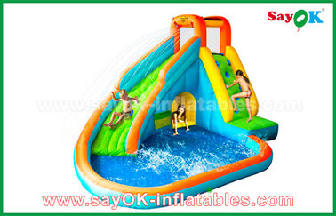 Inflatable Slip And Slide Giant Safety Inflatable Bouncer For Amusement Park , Inflatable Bounce Castle Bouncy Slides