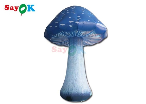 13.1ft Full Printing Inflatable Mushroom Led Light Blue Air Mushroom Event Decoration