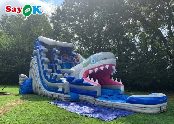 40ft Entertainment Inflatable Shark Double Slide Large Outdoor Inflatable Water Slides