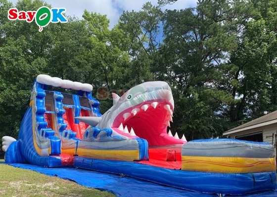 40ft Entertainment Inflatable Shark Double Slide Large Outdoor Inflatable Water Slides