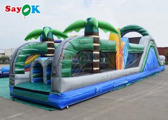 48ft Interactive Inflatable Obstacle Course Funny Bouncy House Inftable For Party Events
