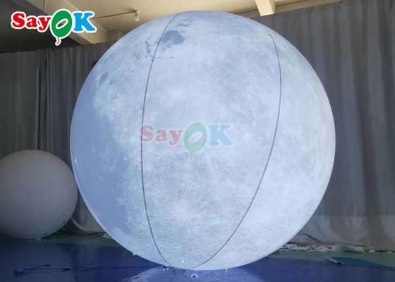 6.6ft Led Light Inflatable Moon Balloon Large Inflatable Planet Stage Decoration For Events