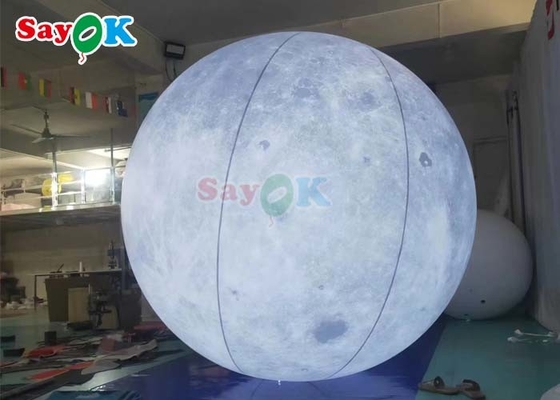 6.6ft Led Light Inflatable Moon Balloon Large Inflatable Planet Stage Decoration For Events