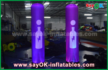 Pink Inflatable Lighting Decoration / inflatable column with logo printing