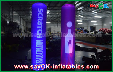 Pink Inflatable Lighting Decoration / inflatable column with logo printing