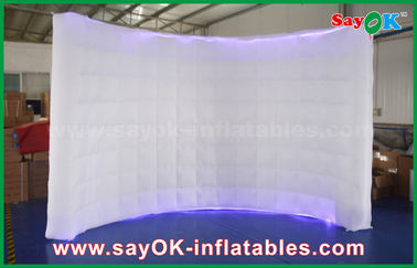 Small Photo Booth 210D Oxford Lighting Inflatable Wall Photo Booth Wedding With Led Strip , 1 - 3 Years Warranty