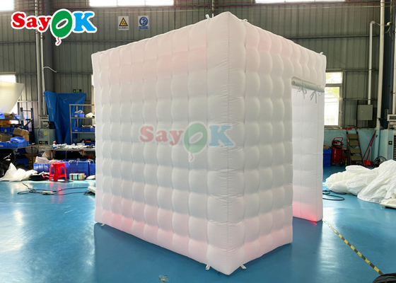 Wholesale White Inflatable LED Photo Booth Portable Inflatable Square Single Door Photo Booth