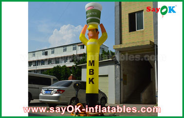 Inflatable Wacky Waving Tube Man Yellow Inflatable Air Dancer Cooker For Advertising , Inflatable Sky Dancer