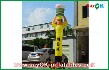 Inflatable Wacky Waving Tube Man Yellow Inflatable Air Dancer Cooker For Advertising , Inflatable Sky Dancer