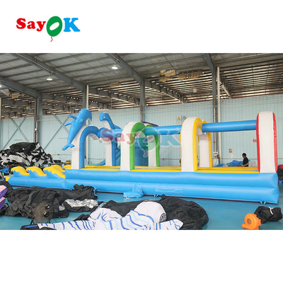 39ft Blue Color Slide For Sale Large Commercial Inflatable Urban Water Slides Long For Kids