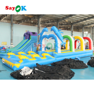 Commercial Summer Water Slide Inflatable Kids Slip And Waterslide With Pool For Custom