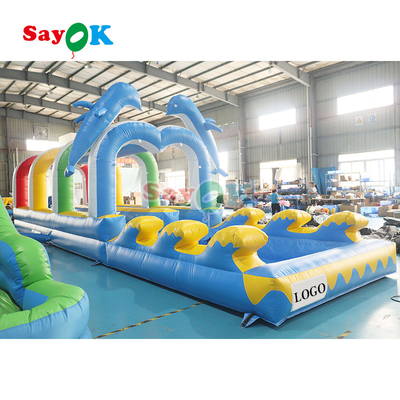 Commercial Summer Water Slide Inflatable Kids Slip And Waterslide With Pool For Custom