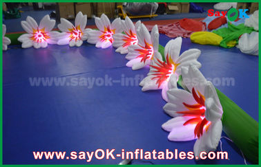 8m Long Nylon Inflatable Lighting Decoration Lily Flower Chai For Wedding