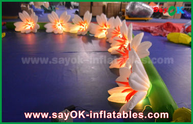 8m Long Nylon Inflatable Lighting Decoration Lily Flower Chai For Wedding