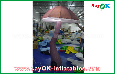 Vivid Brown Inflatable Mushroom with LED light Inside for Show Decoration