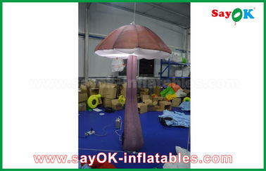 Vivid Brown Inflatable Mushroom with LED light Inside for Show Decoration