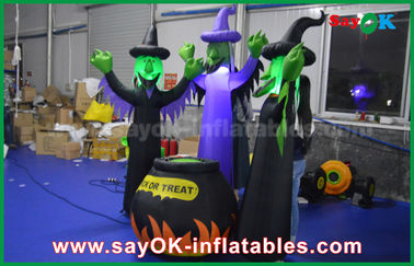 210D Oxford Cloth Inflatable Scary Ghosts and Magic Jar with LED Lighting for Halloween