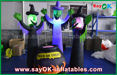 210D Oxford Cloth Inflatable Scary Ghosts and Magic Jar with LED Lighting for Halloween